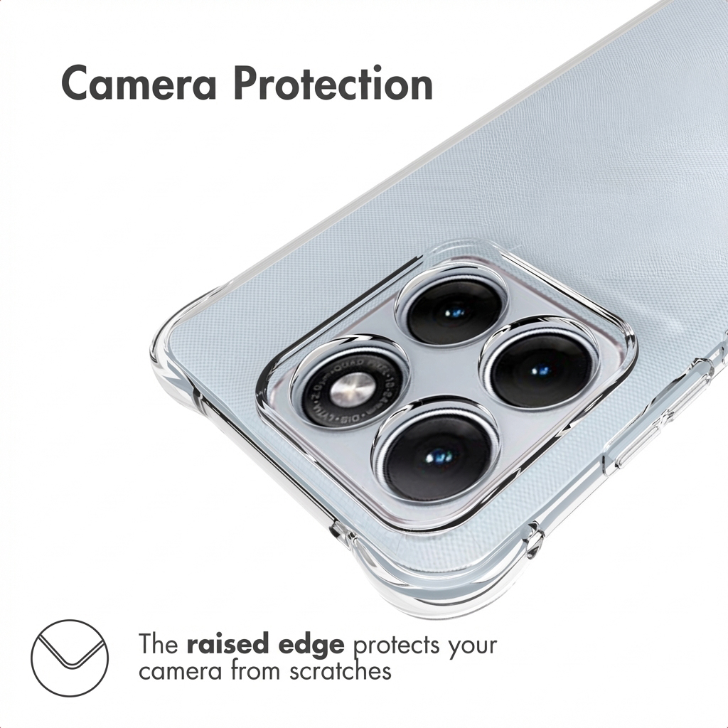 Primer plano de una cámara de smartphone con funda protectora y borde elevado.