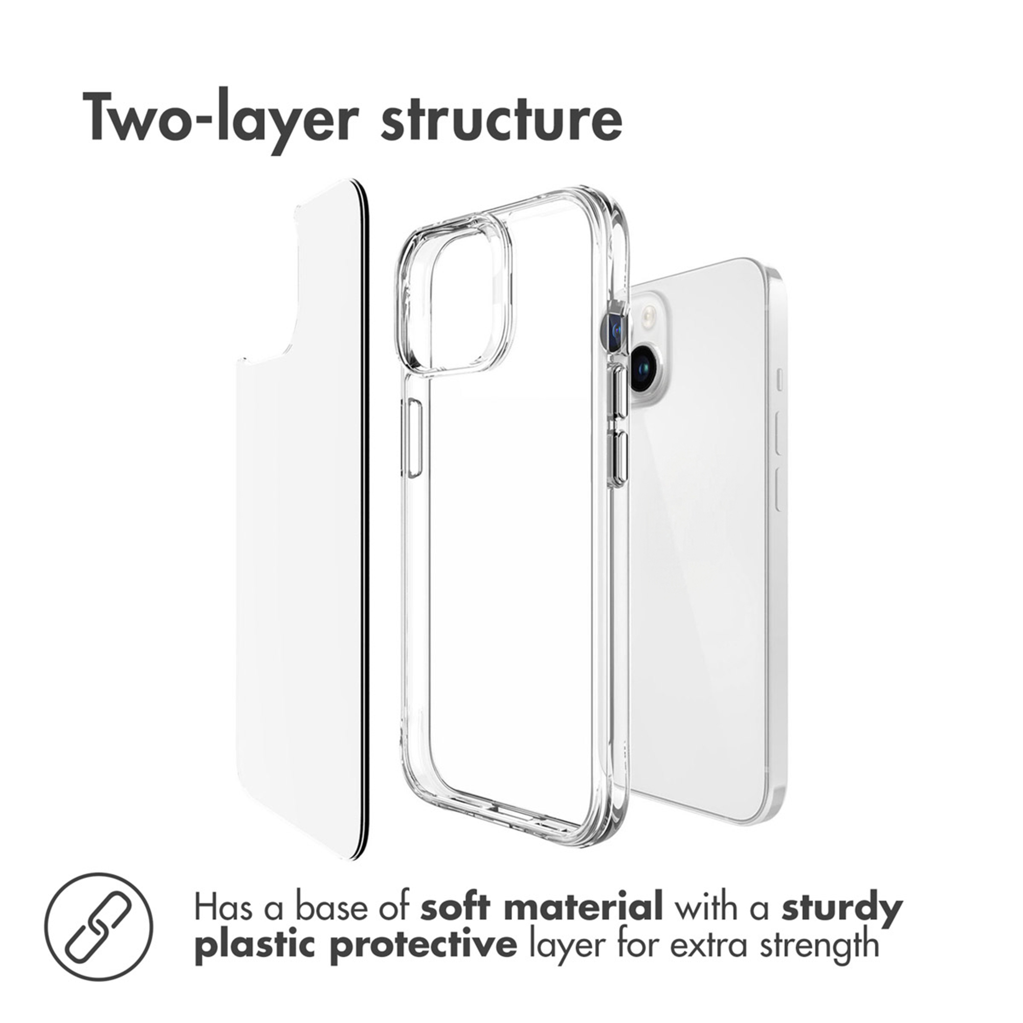 Diagrama de funda de dos capas con base suave y capa protectora de plástico resistente.