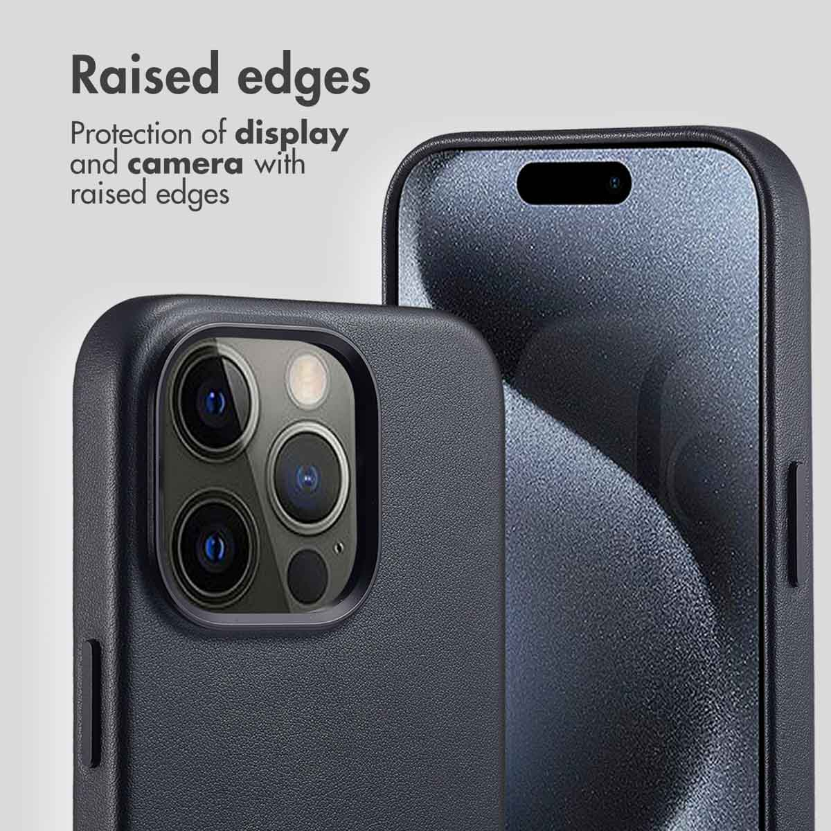 Des bords surélevés protègent l'écran et l'appareil photo d'un smartphone noir.