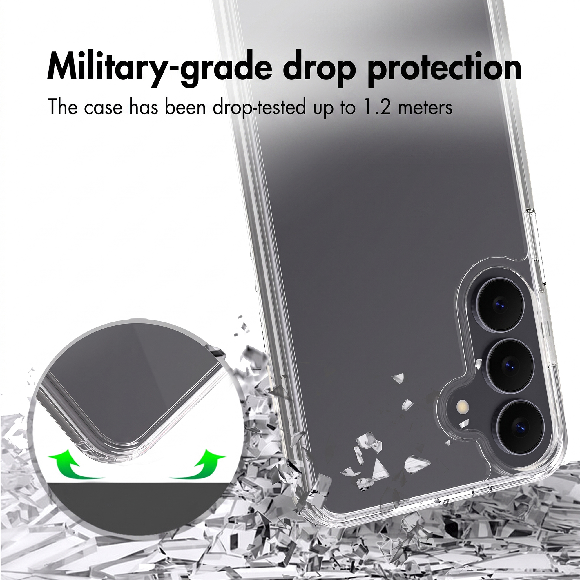Coque de téléphone avec protection contre les chutes jusqu'à 1,2 m.