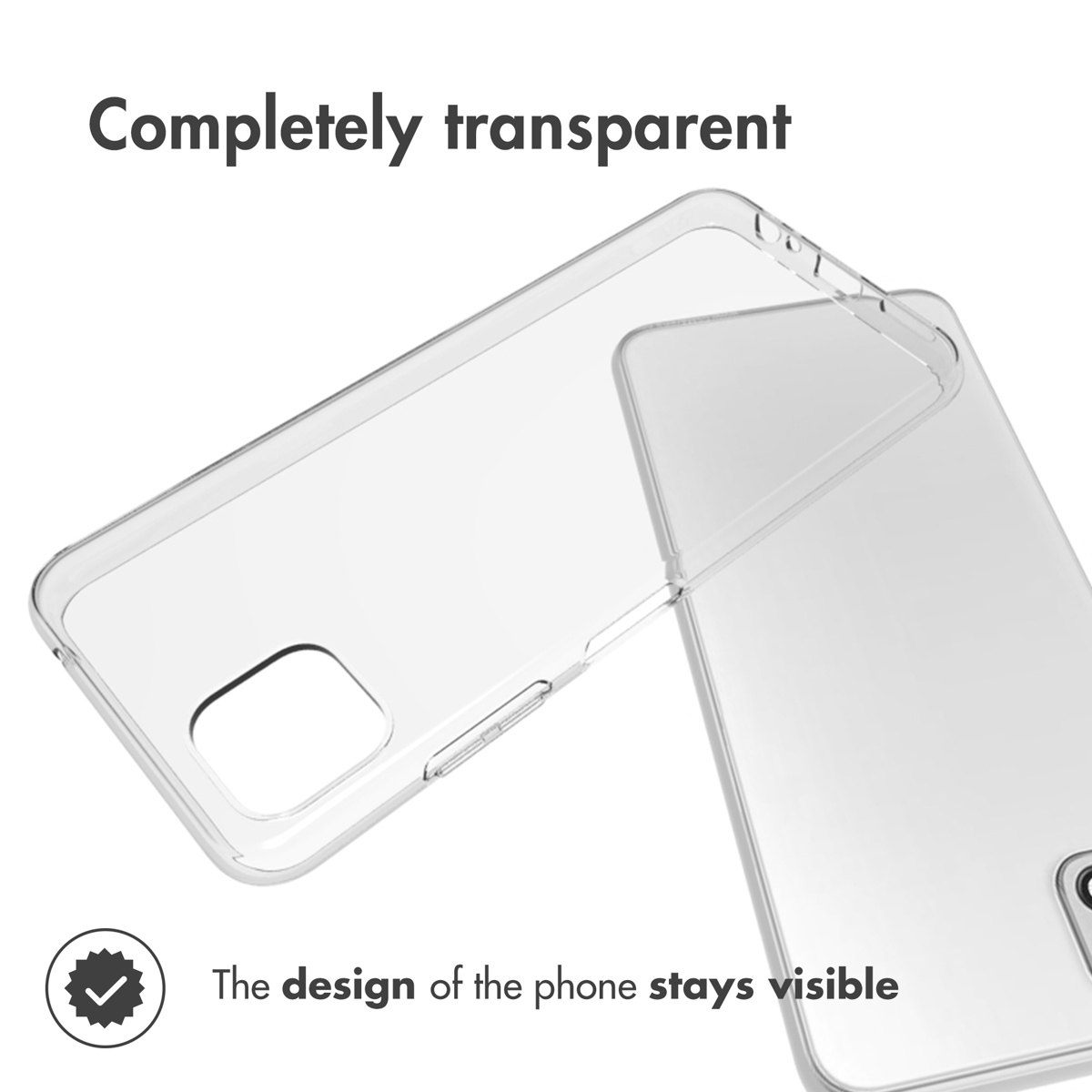 Coque de protection entièrement transparente pour le smartphone.