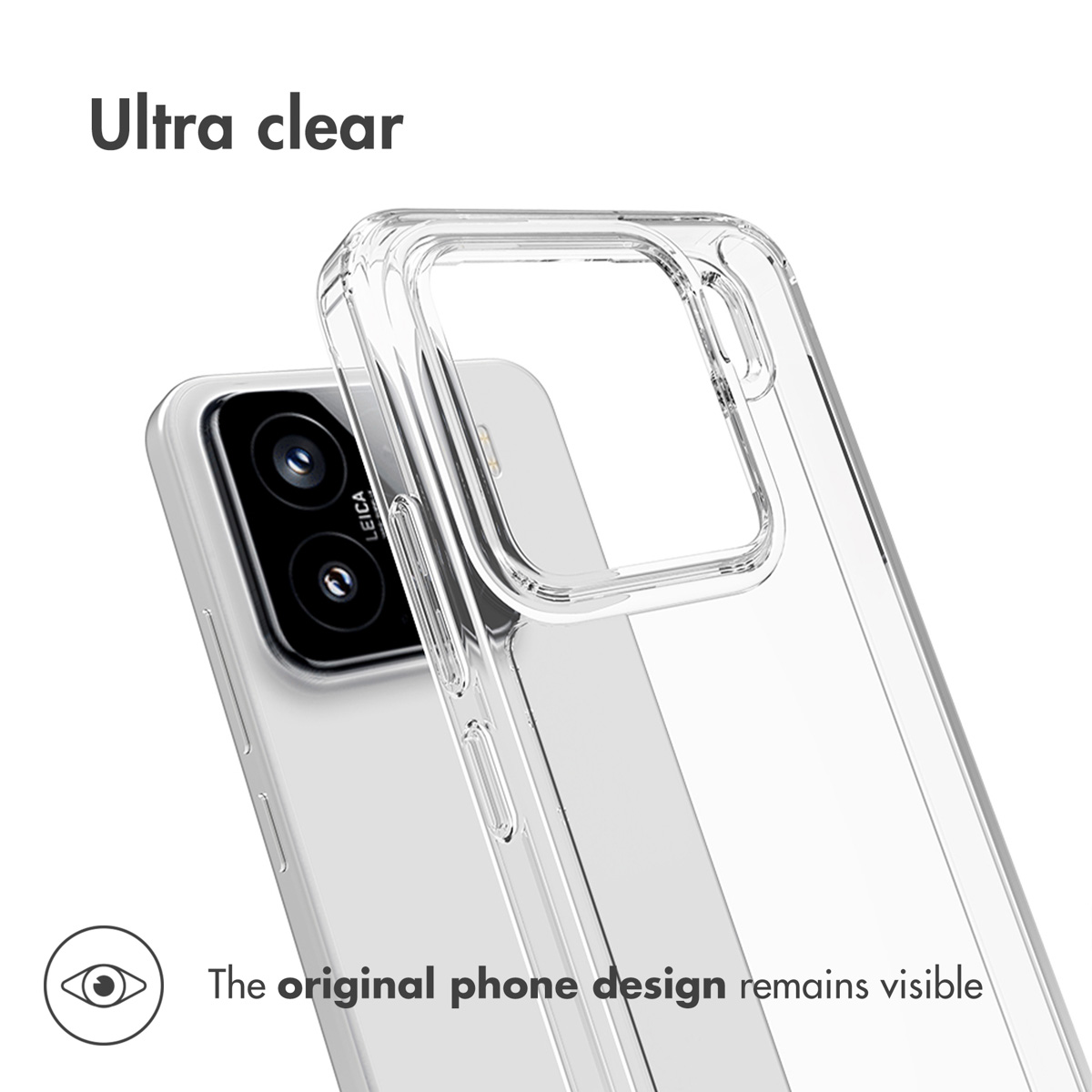 Ultraklare Handysichthülle zeigt das Originaldesign mit einer transparenten Schutzabdeckung auf der Rückseite.