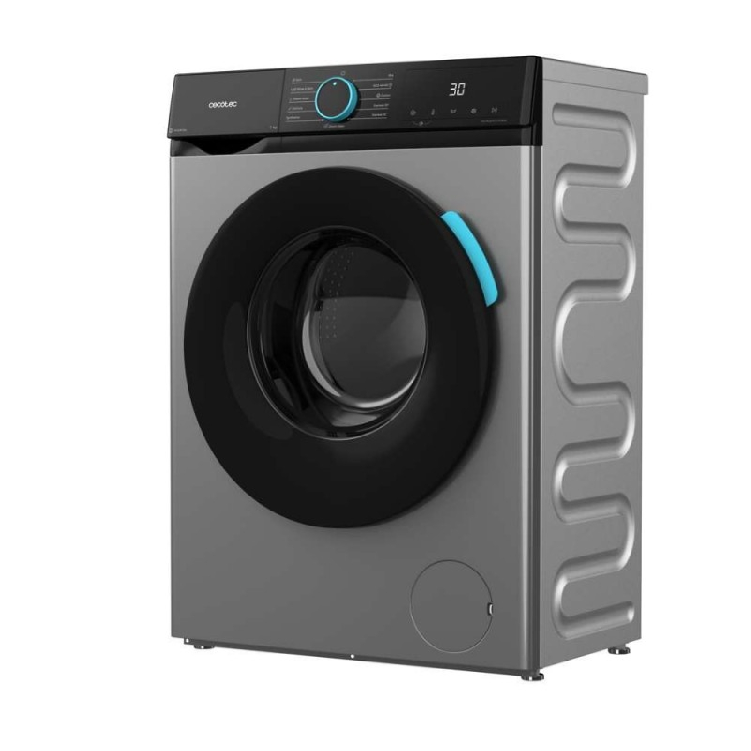Lavadora carga frontal - CECOTEC Bolero DressCode 7160 Inverter Steel A, 7 kg, Plateado