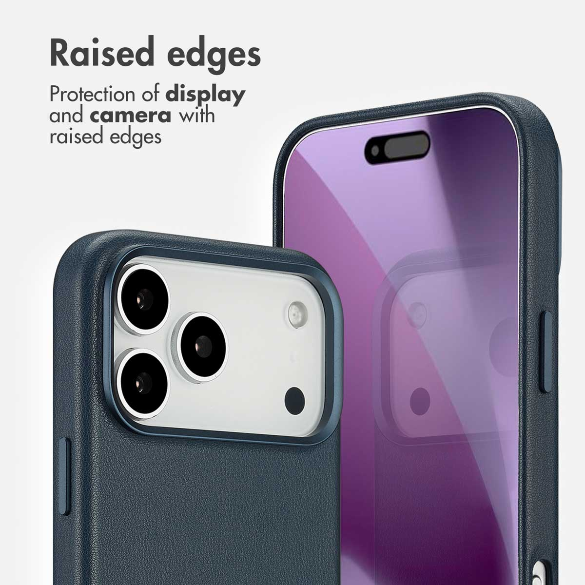 Coque de téléphone avec bords surélevés pour protéger l'écran et l'appareil photo.