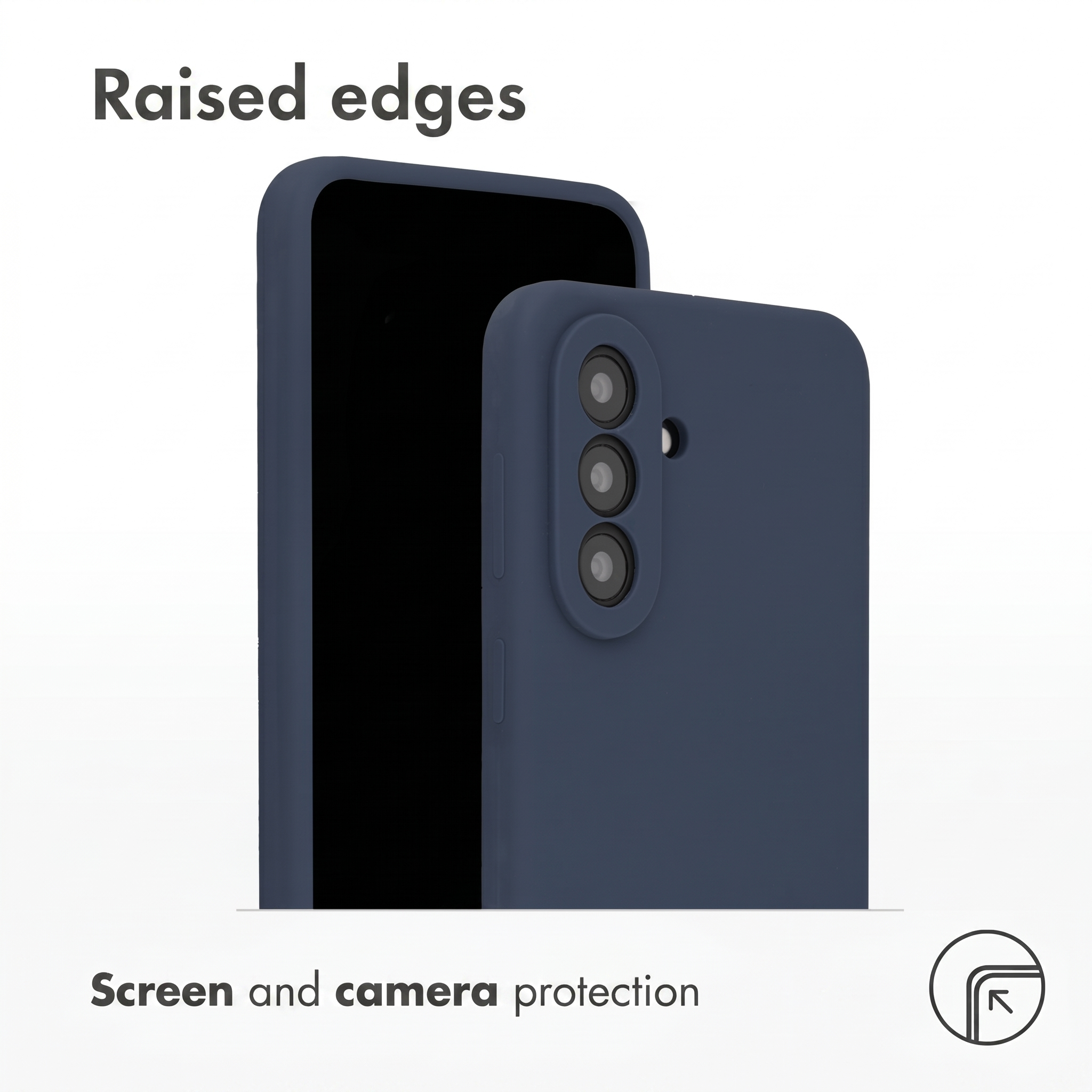 Deux coques de téléphone bleues montrant des bords surélevés pour la protection.