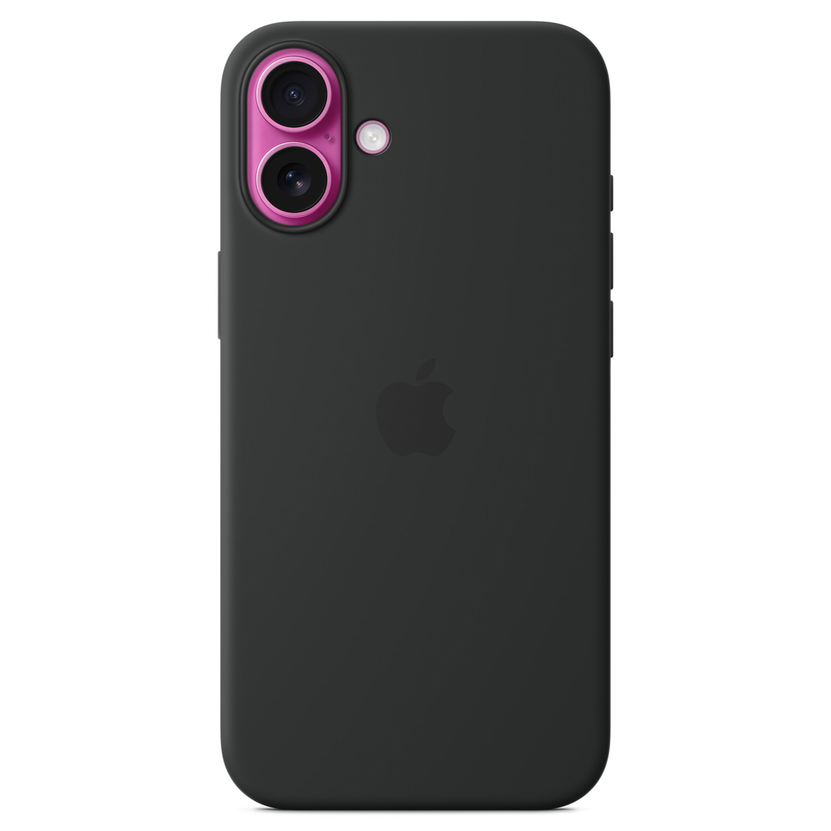 Czarne etui do iPhone'a z dwoma aparatami otoczonymi różową ramką.