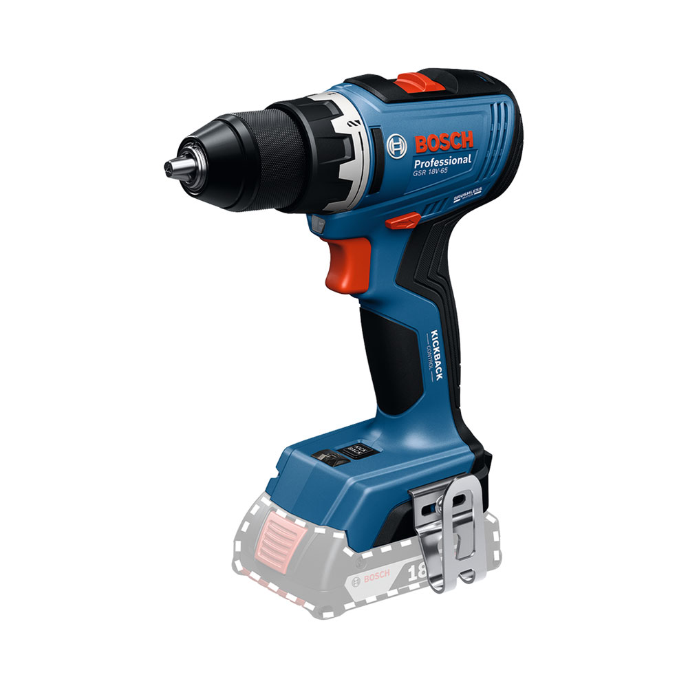 Trapano a batteria Bosch Professional blu e nero su sfondo bianco.
