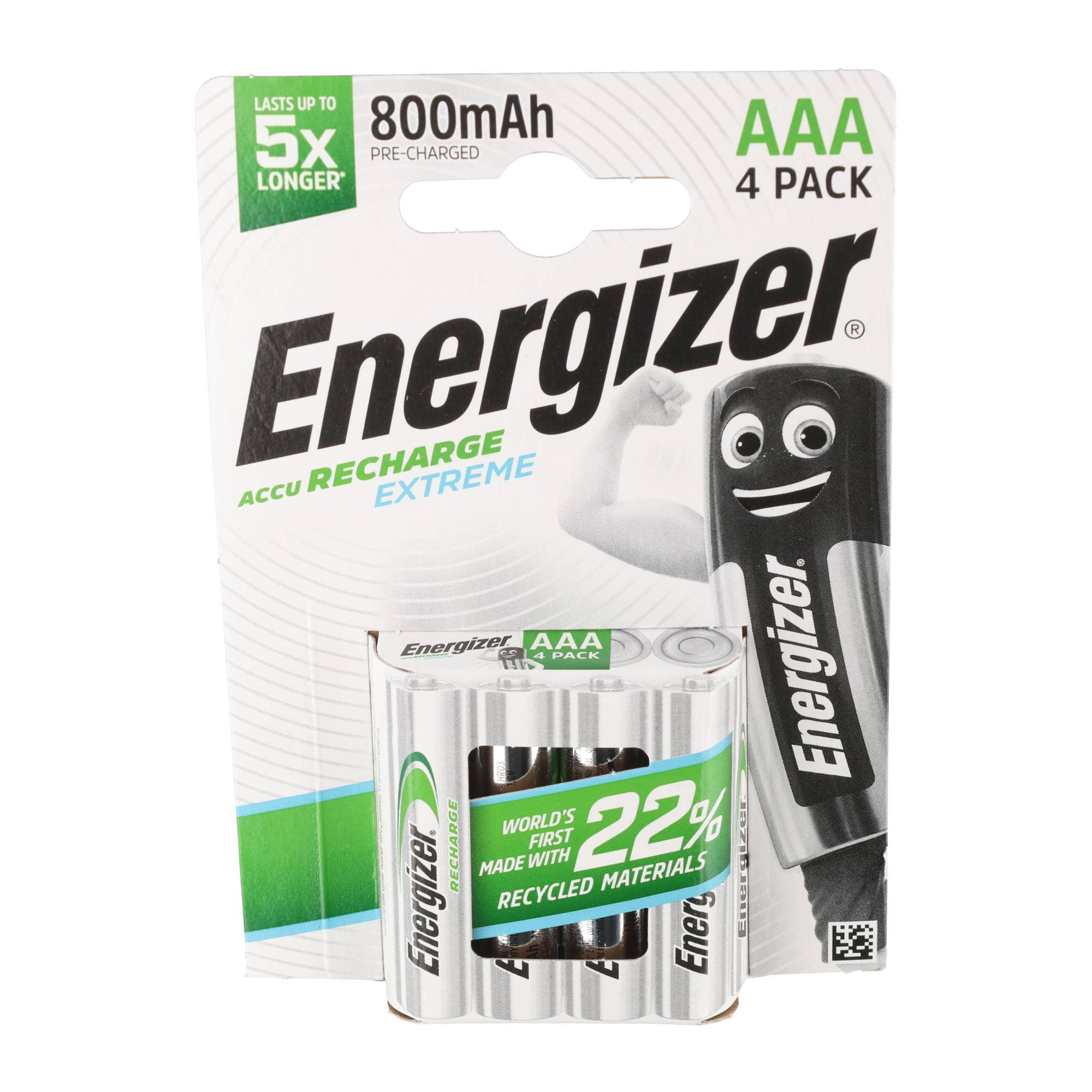 Opakowanie 4 baterii Energizer Accu Recharge Extreme AAA.