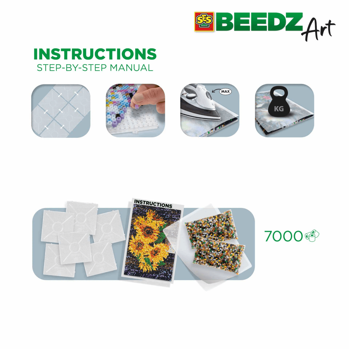 Instrucciones paso a paso de Beedz Art y descripción del contenido.