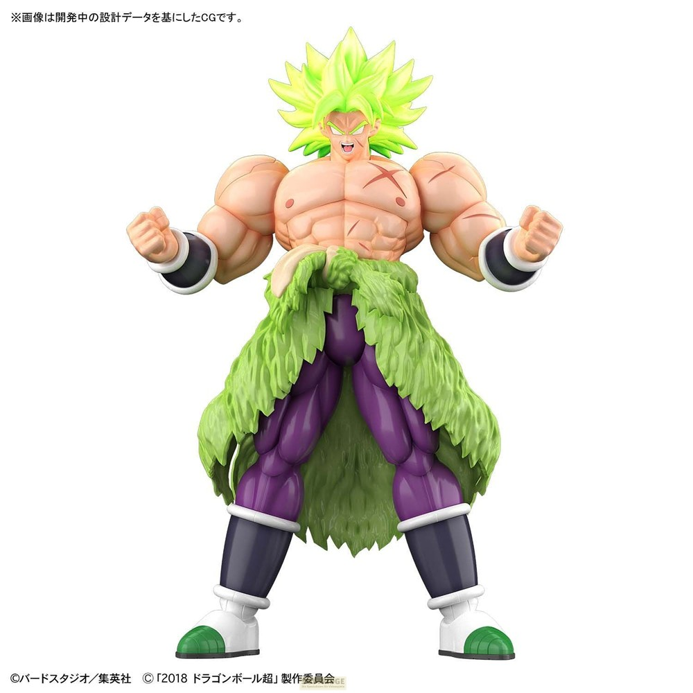 Figura de acción musculosa con pelo verde, pantalones morados y falda peluda en pose de combate.
