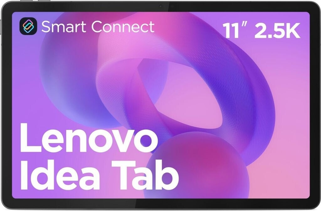 Lenovo Idea Tab con Smart Connect, schermo da 11 pollici 2.5K e sfondo viola.