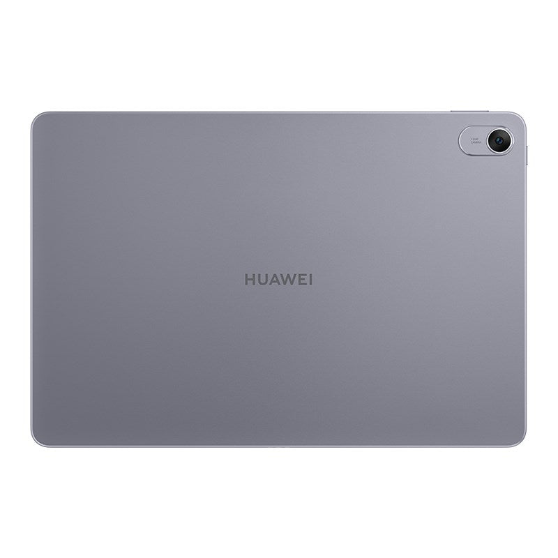 Tył szarego tabletu Huawei z modułem aparatu i logo marki.