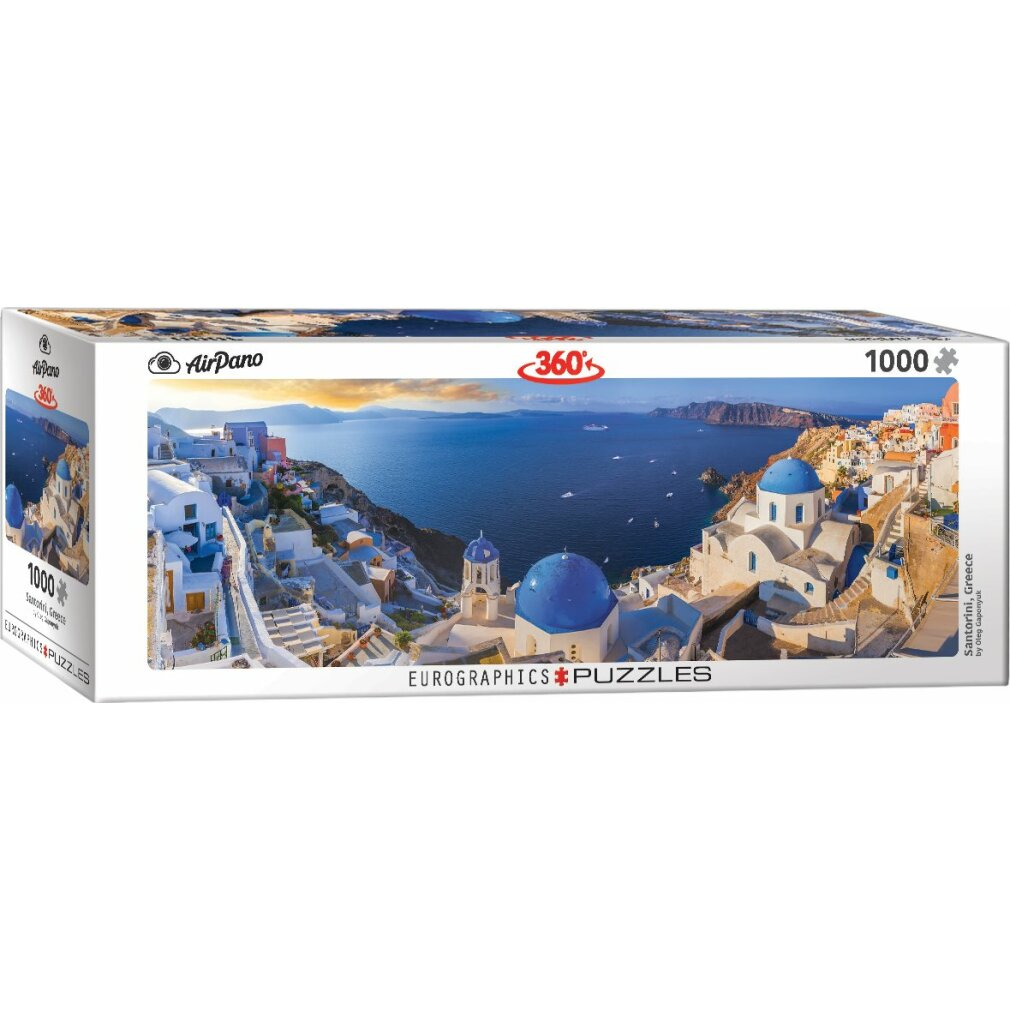 Puzzle de 1000 pièces EuroGraphics représentant un panorama de Santorin, en Grèce.