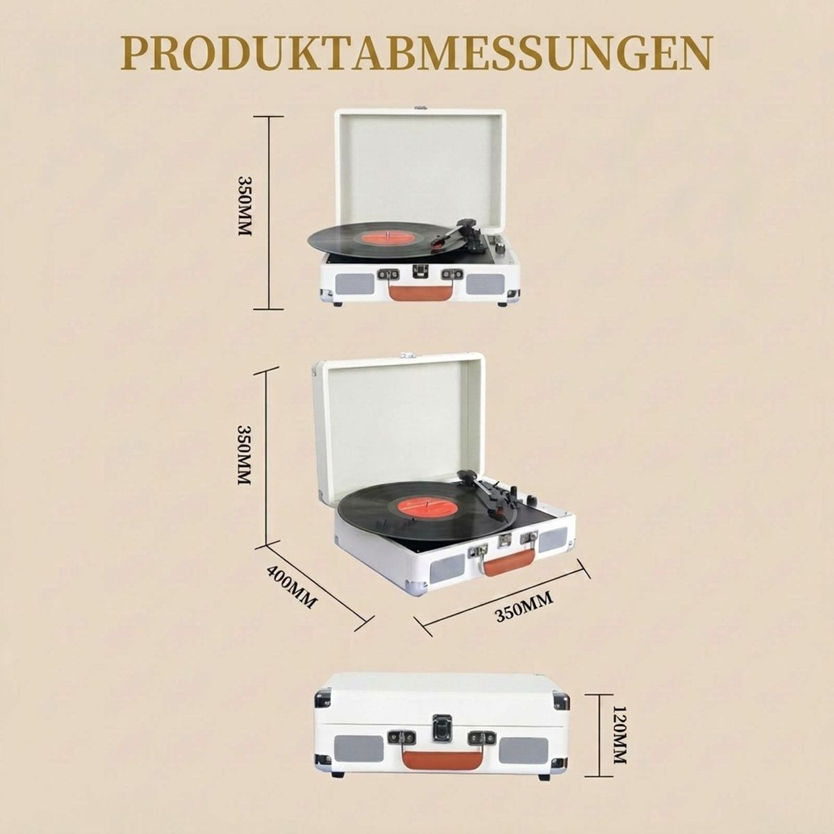 YEMASTER Retro Bluetooth USB/SD & Saphirnadel Bluetooth Plattenspieler ...