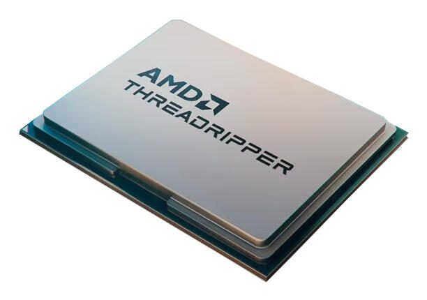 Un processore AMD Threadripper su una scheda a circuiti verde.