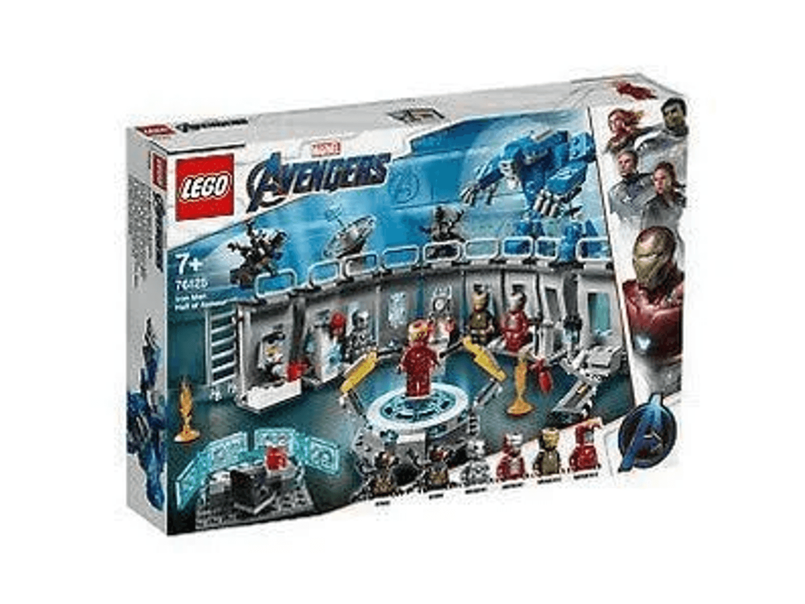 Set LEGO Marvel Avengers Iron Man Hall of Armor con minifiguras y laboratorio.