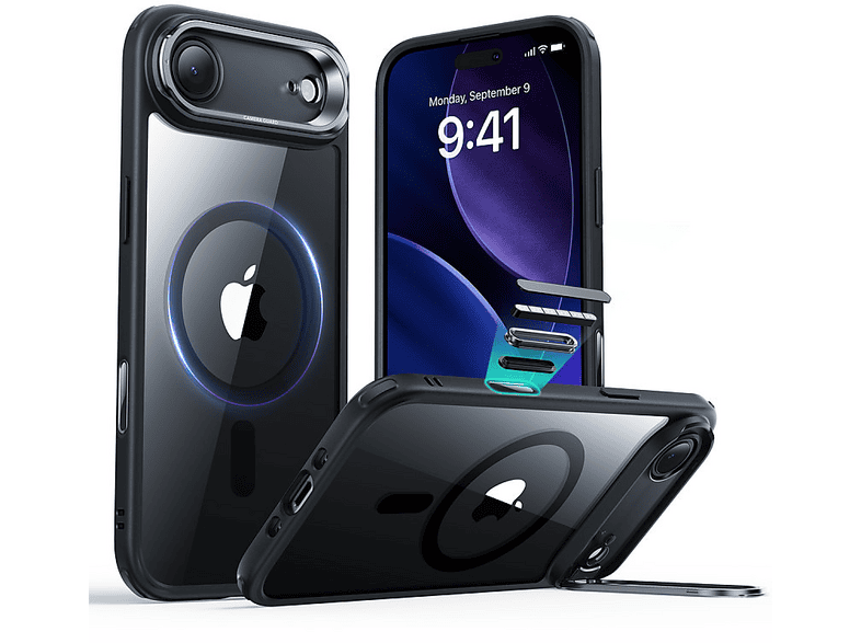 ESR Apple iPhone 17 Air Uyumlu Classic Hybrid Magsafe Standlı Kapak Telefon Kılıfı Siyah