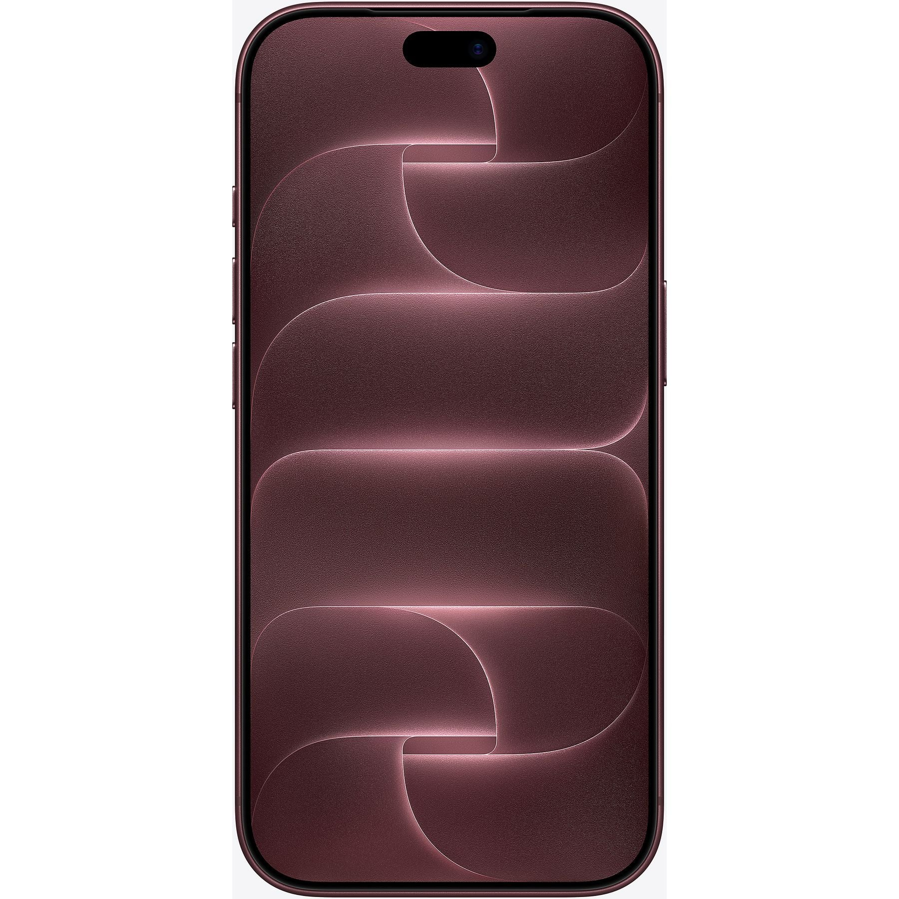 Koyu bordo desenli duvar kağıdına ve üstte hap şeklinde kamera kesitine sahip akıllı telefon.
