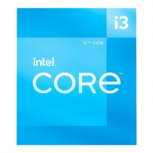 Logo Intel Core i3 di 12a generazione su sfondo blu.