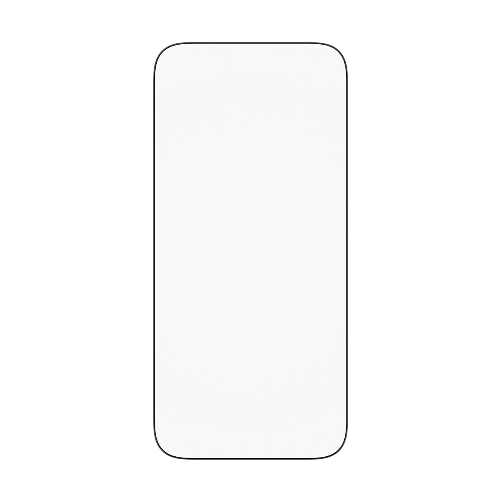 Beyaz arka planda siyah kenarlıklı beyaz akıllı telefon ekranı.