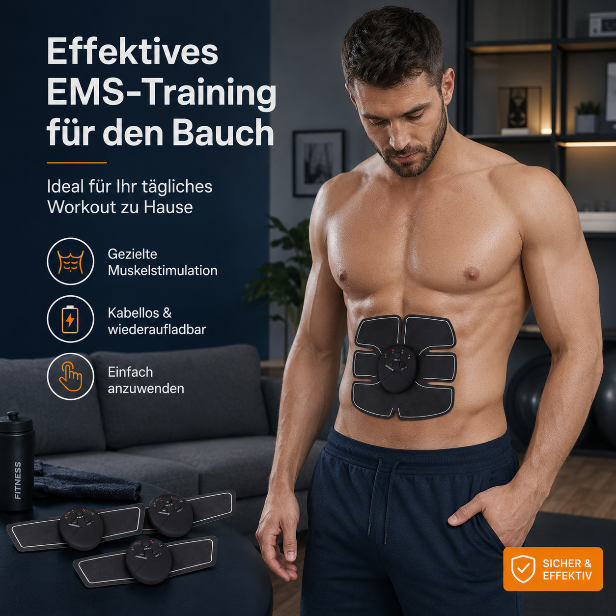 CUDY EMS Bauchmuskeltrainer Home Gym 819 Massagegerät
