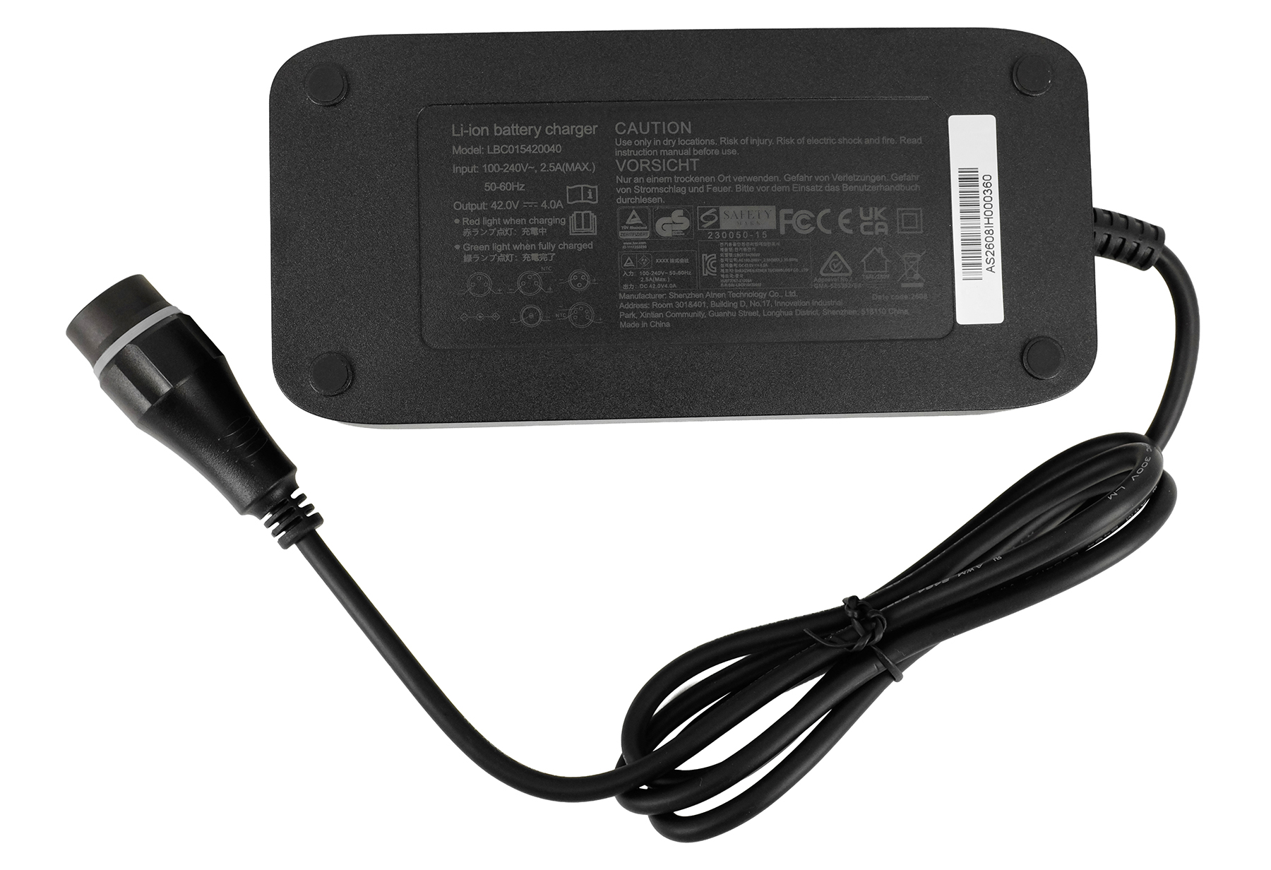 CARICABATTERIE POWERSMART per Lapierre Overvolt HT 5.5 500WH batteria Nero