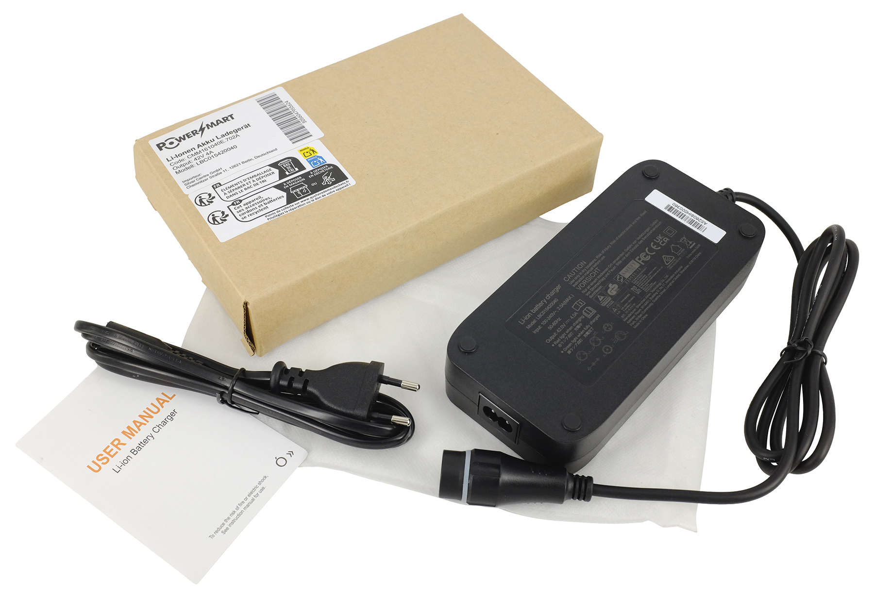 CARICABATTERIE POWERSMART per Lapierre Overvolt HT 5.5 500WH batteria Nero