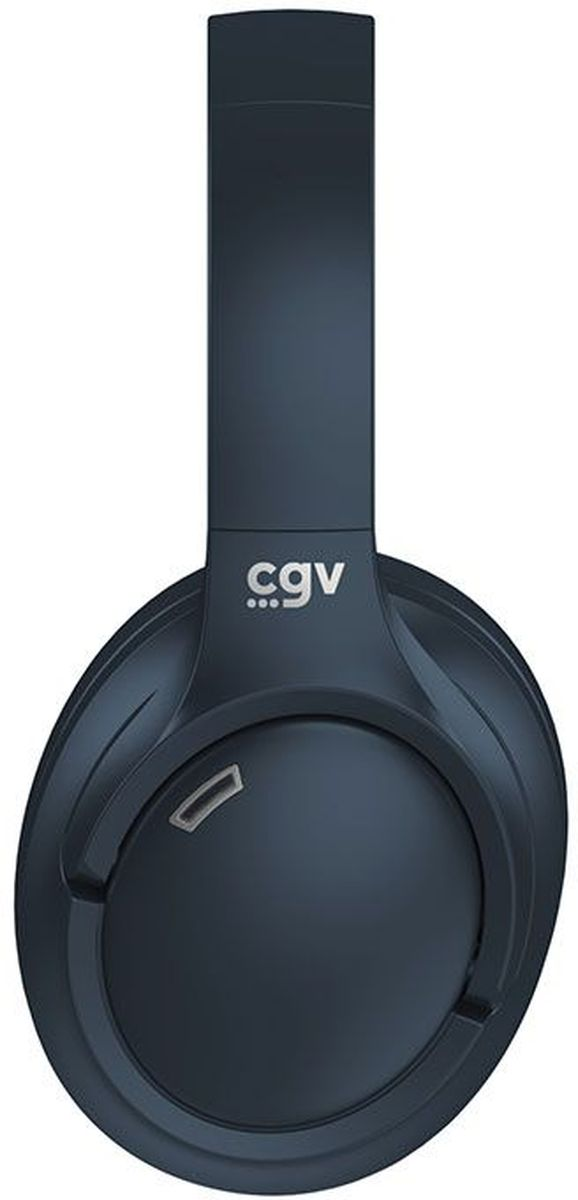 Cuffie over-ear blu scuro con logo CGV su sfondo bianco.