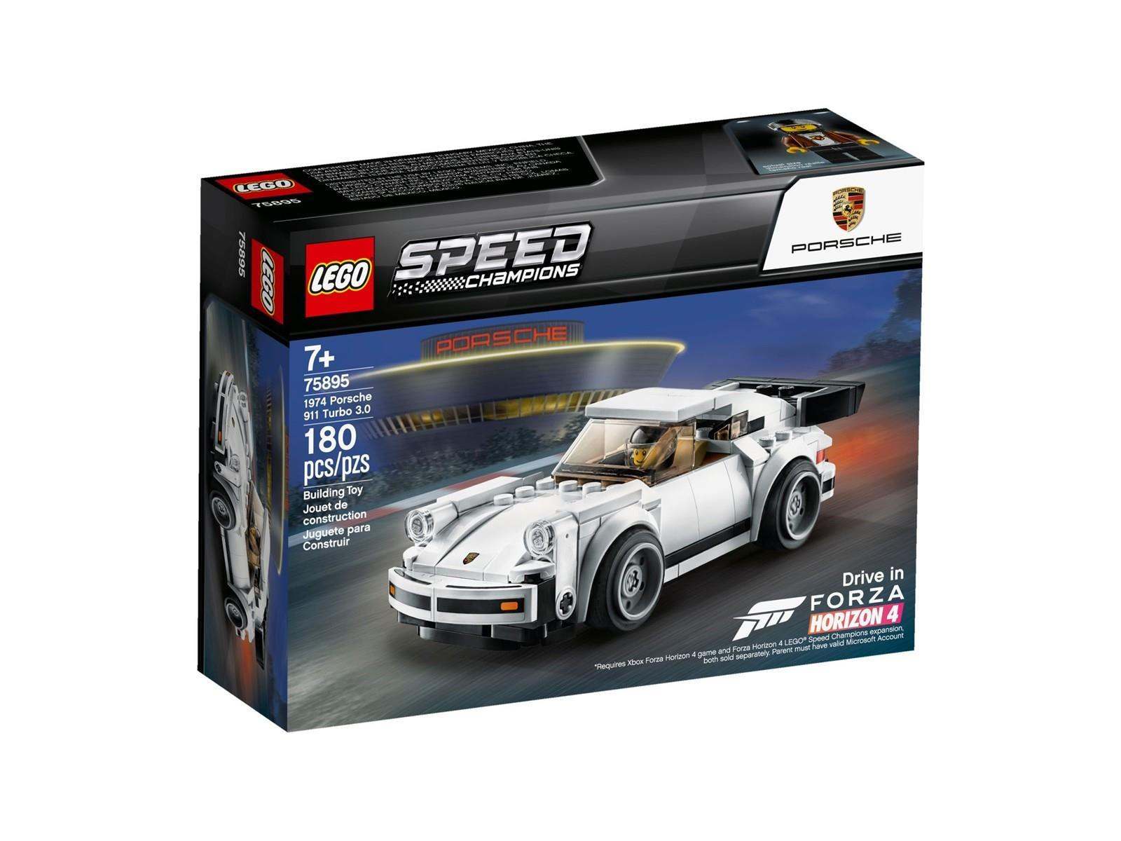 Lego Speed Champions Schachtel mit einem weißen 1974 Porsche 911 Turbo 3.0.