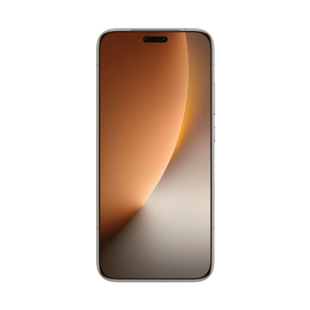 Uno smartphone moderno ed elegante con uno sfondo astratto nei toni del bronzo e dell'argento.