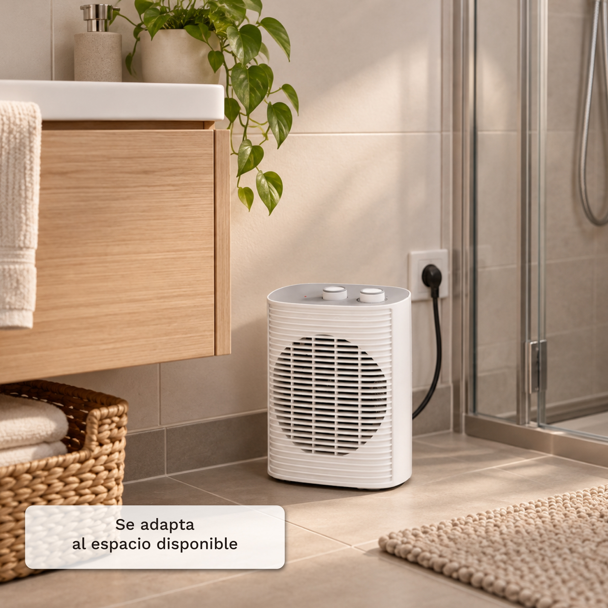 Calefactor portátil - GRUNKEL CF-2000LINE, 2000 W, 2 niveles de calor, White