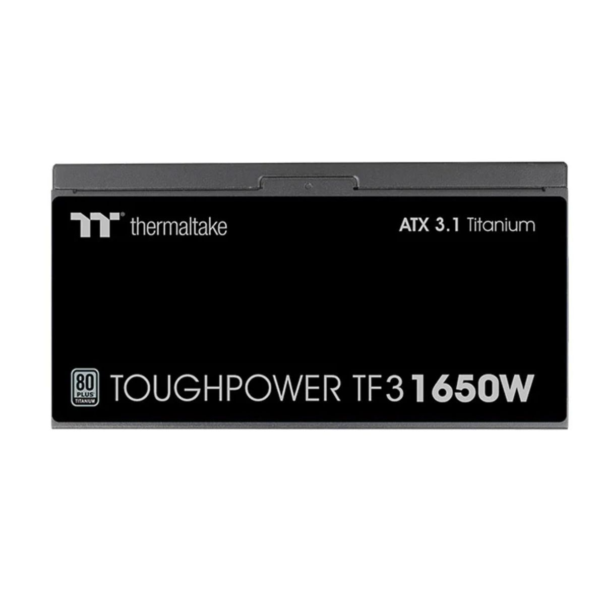 Schwarzes Thermaltake Toughpower TF3 1650W Netzteil mit ATX 3.1 und 80 PLUS Titanium.