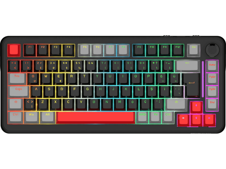 QUANTUM GAMING MechaCore Oetemu ve Hot-Swap Switch RGB Mekanik Kablolu Klavye Siyah