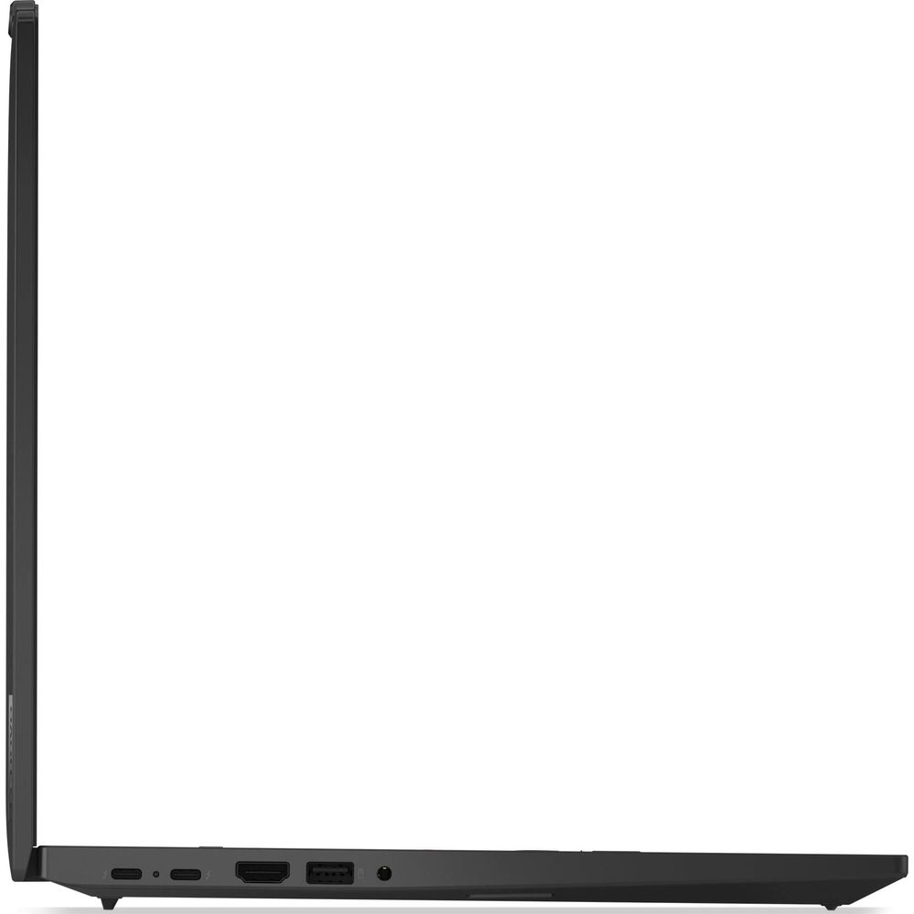 Profilo del lato sinistro di un computer portatile nero.