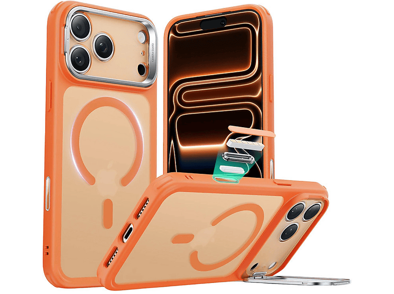 ESR Apple iPhone 17 Pro Uyumlu Classic Hybrid Magsafe Standlı Kapak Telefon Kılıfı Turuncu
