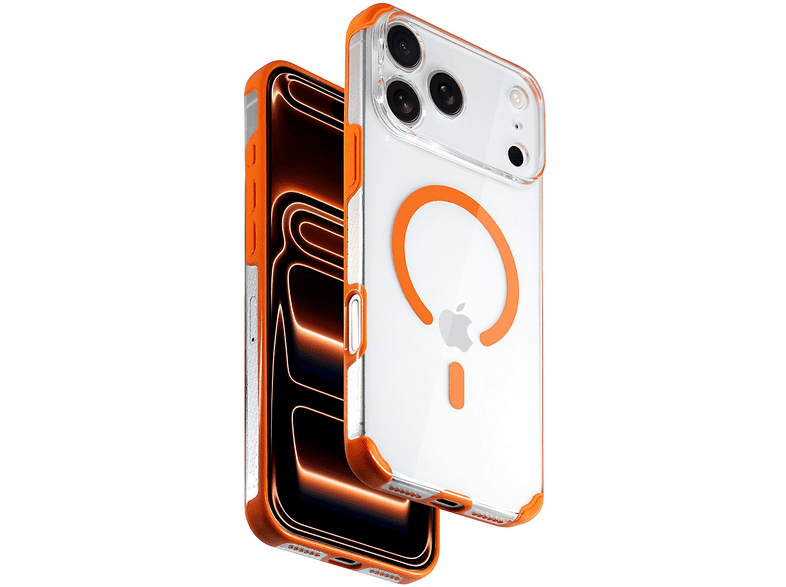 HDD Apple iPhone 17 Pro Max Uyumlu HBC-430 Qutang Magsafe Kapak Telefon Kılıfı Turuncu