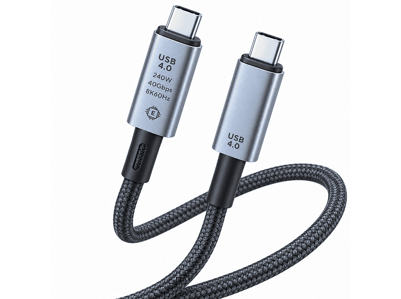 PRIMEX PLUS PX-PD240W-2 USB4 Type-C Kablo 2 Metre, 240W PD , 40Gbps, 8K 60Hz, E-Marker, TB3/4 Uyumlu Hızlı Şarj Kablosu Siyah