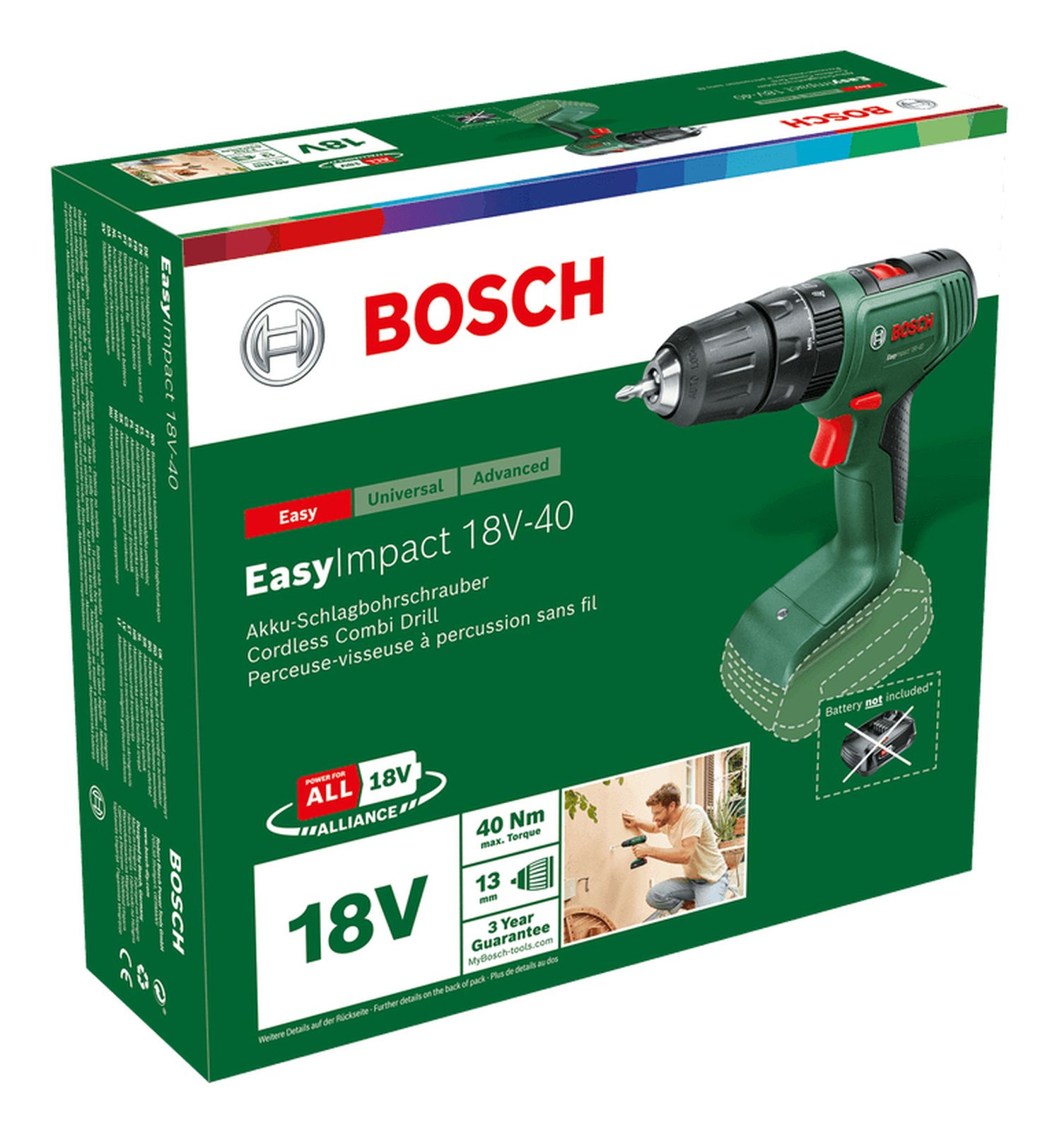 Bosch EasyImpact 18V-40 Akku-Schlagbohrschrauber Verpackung.