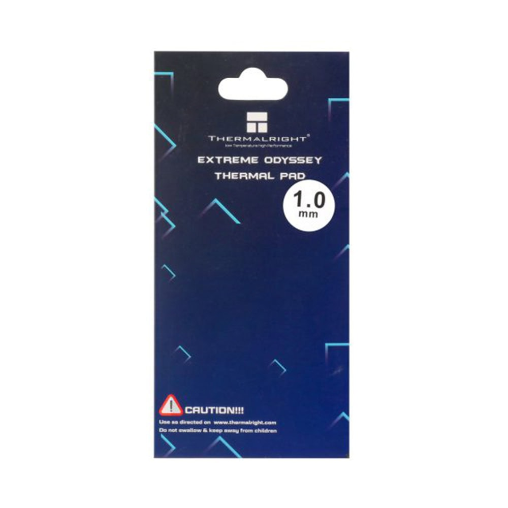 Mavi ve siyah tasarımlı Thermalright Extreme Odyssey Termal Ped 1.0 mm ambalajı.