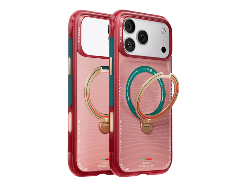 TORRAS Apple iPhone 17 Pro Max Uyumlu OStand Q3 Air World Cup Serisi Magsafe Telefon Kılıfı Kırmızı