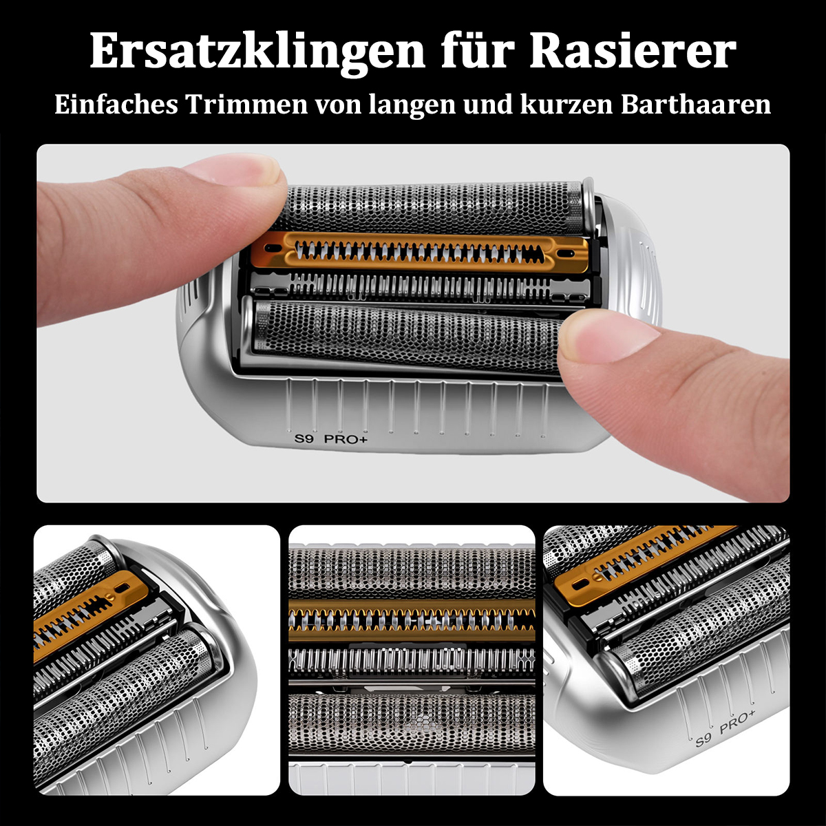 Ersatzklingen für Rasierer, S9 PRO+, zum einfachen Trimmen langer und kurzer Haare.