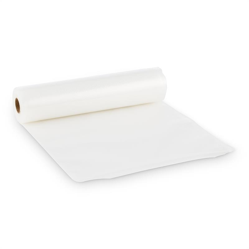 Eine Rolle weißes, halbtransparentes Material auf einer weißen Oberfläche.