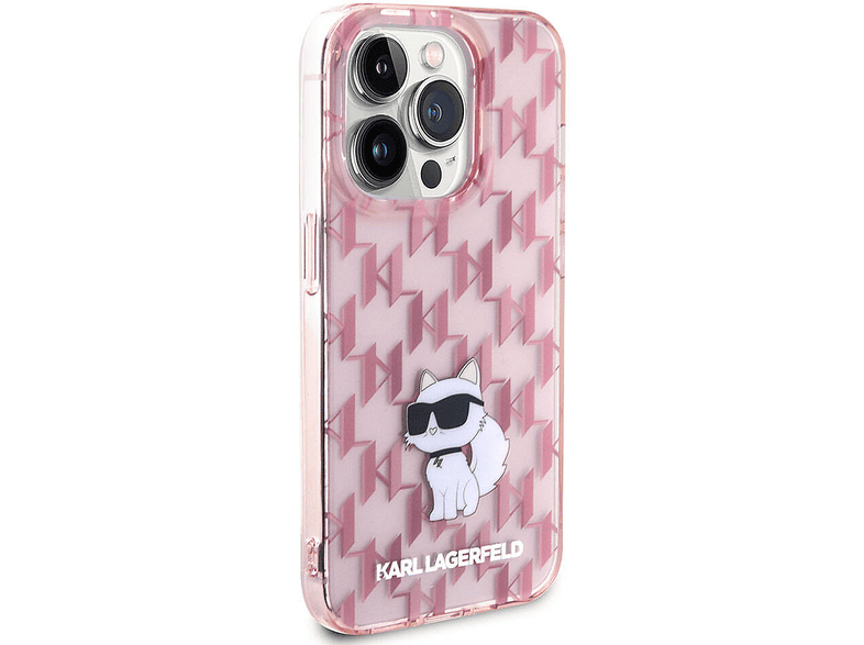 KARL LAGERFELD Apple iPhone 15 Pro Uyumlu Karl Lagerfeld IML C Monogram Lisanslı Kapak Telefon Kılıfı Pembe