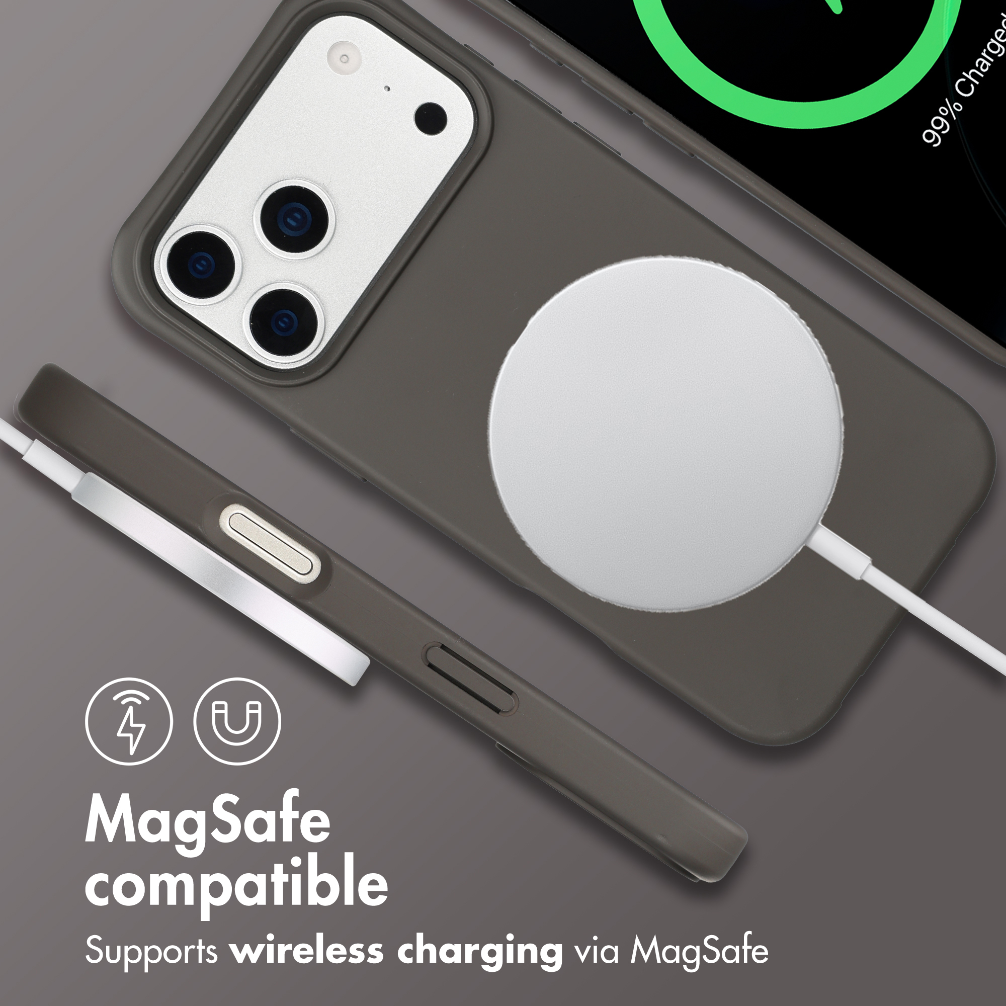 Custodia per telefono compatibile MagSafe con caricabatterie wireless.