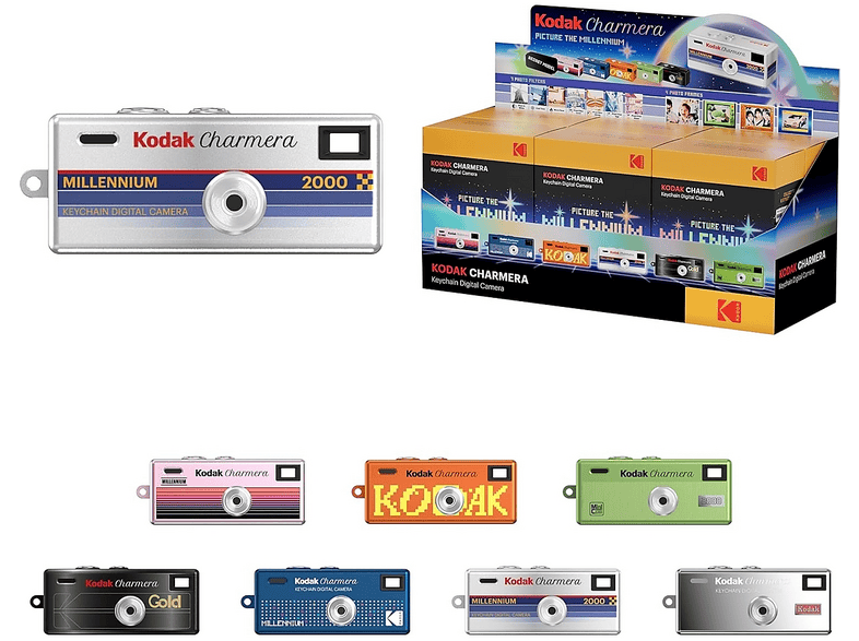 KODAK Charmera Milenyum Serisi Anahtarlık 1.6 MP Video Kayıtlı Micro SD Kart Destekli Dijital Mini Kamera Beyaz