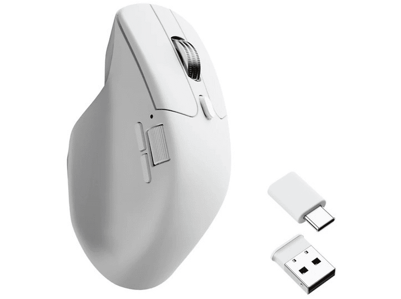KEYCHRON M6 Bluetooth/2.4 GHz/Optik, 1000 Hz PixArt 3311, 26K DPI/ 650 IPS Kablosuz Oyuncu Mouse Beyaz