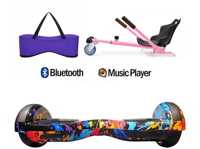 CITYMATE Elektrikli Kaykay Akıllı Denge 6.5 inç + HoverKart + Çanta Extrem Paket D26 Hoverboard