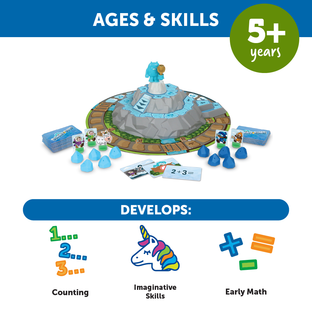 Brettspiel für Kinder ab 5 Jahren, das Zählen, Fantasie und frühe Mathematik fördert.