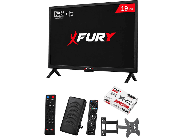 FURY Çanaklı Çanaksız Wi-Fi'li Uydu Alıcısı + TV Askı Aparatı Hediyeli 19 inç 48 cm Full-HD TV