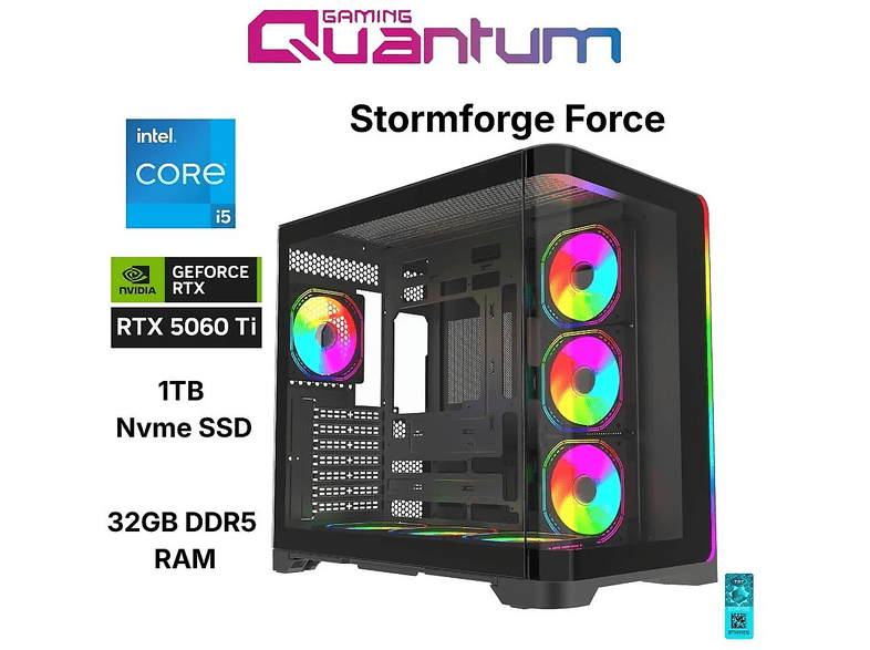 QUANTUM GAMING StormForge Force RTX5060ti Intel Core i5-14400F 32